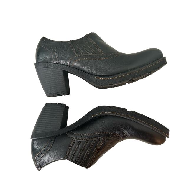 B.O.C by Born Sorla Black Chunky Heel Pebble Leather Ankle Booties Size 9 - Picture 5 of 8